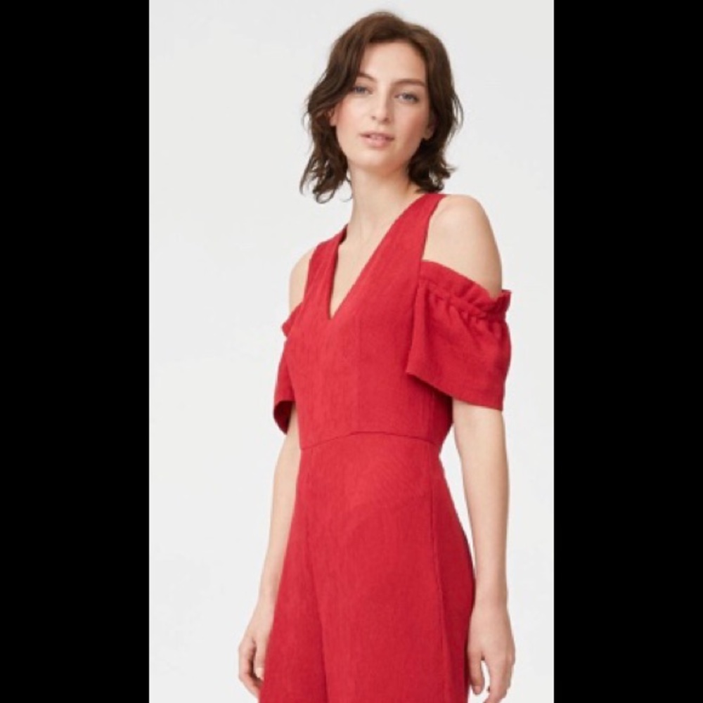 Club Monaco Eye-Catching Red Jumpsuit
